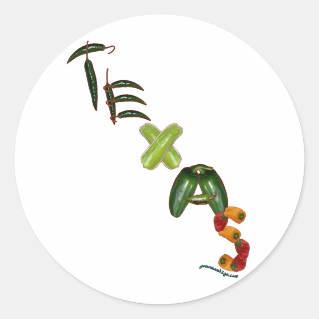 Adesivo Redondo Pimentões do Texas Chili (Frente)