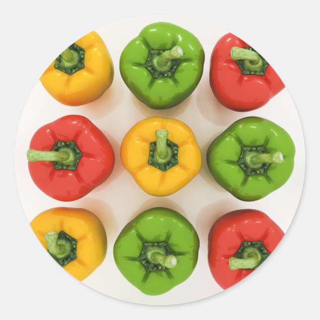 Adesivo Redondo Pimentos de Bell (Frente)