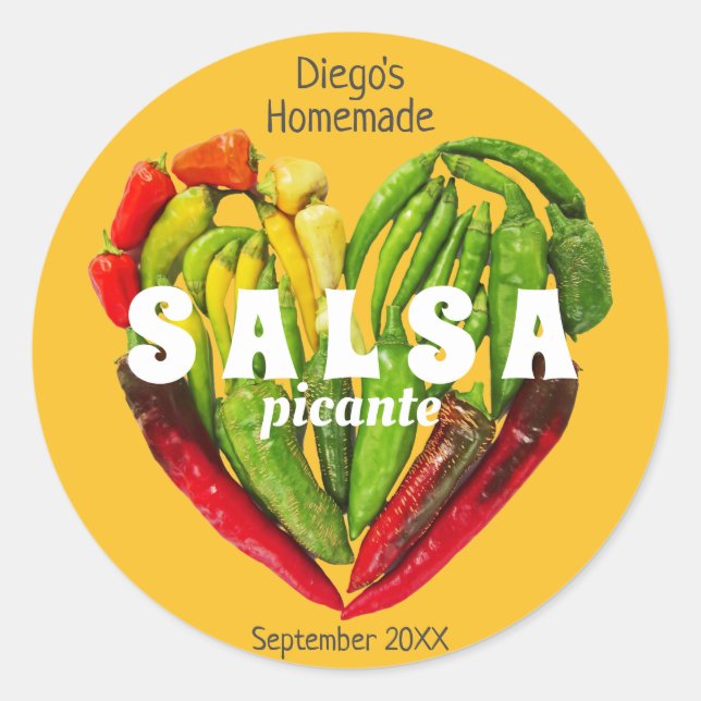 Adesivo Redondo Pimentos, pimentões, verdes, amarelos, picantes a  (Frente)