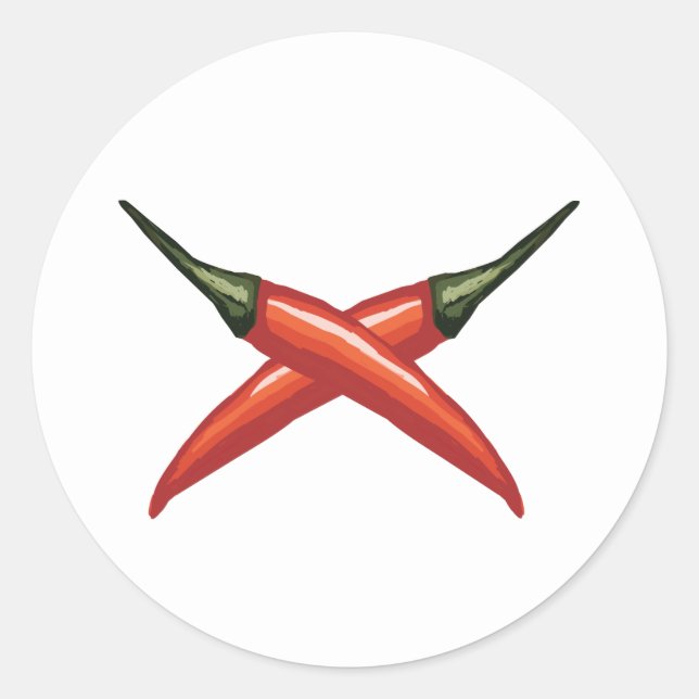 Adesivo Redondo Pimentos quentes legal (Frente)