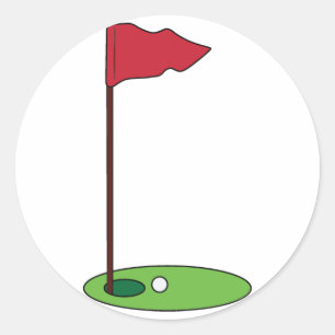 Adesivo Redondo Pin do golfe