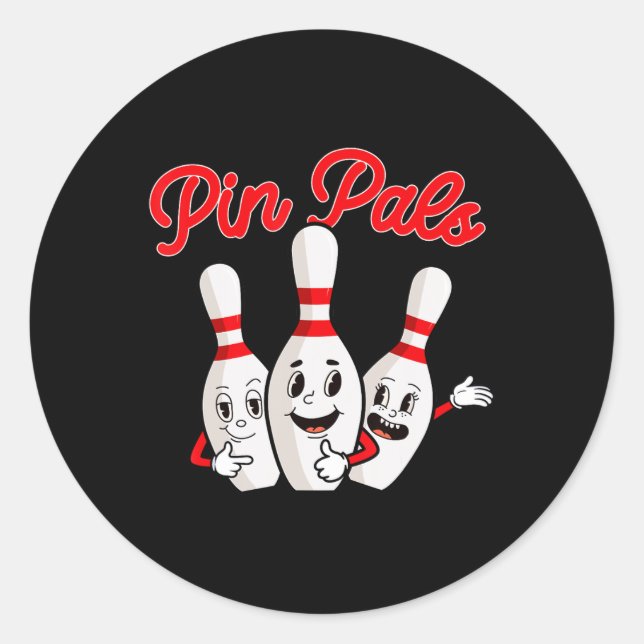 Adesivo Redondo Pin Pals - Bowler da Boliche (Frente)