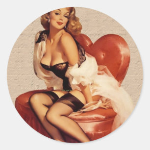 adesivo redondo pin up