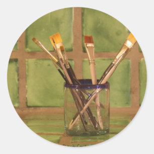 Adesivo Redondo Pincéis