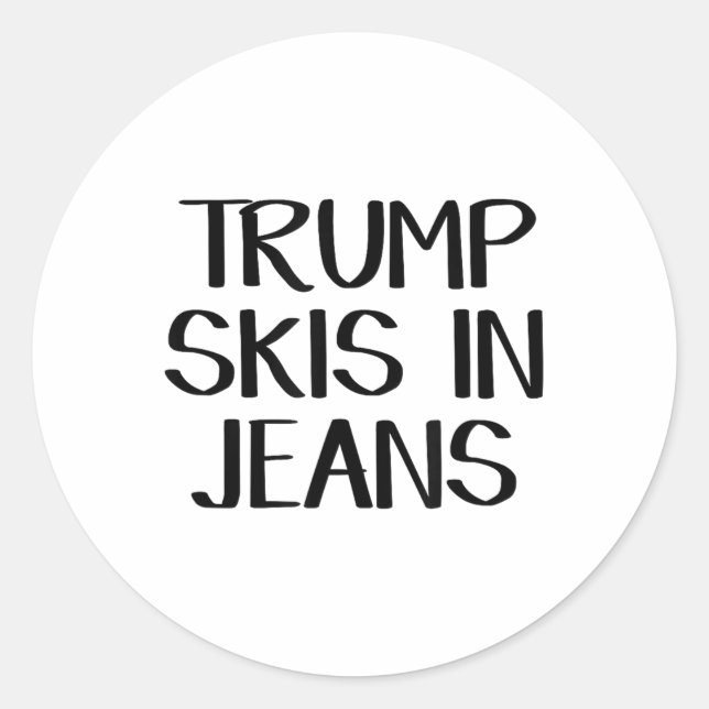 Adesivo Redondo Pincéis De Trump Em Jeans _2 (Frente)