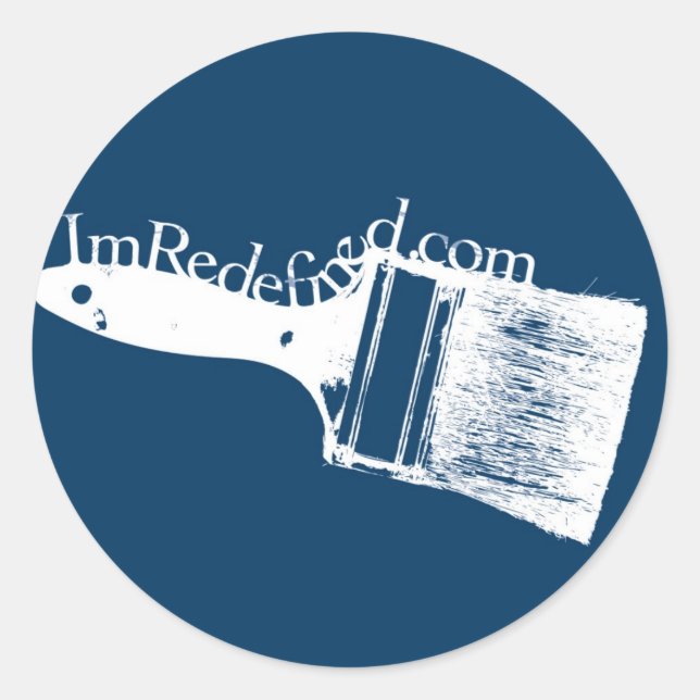 Adesivo Redondo Pincel Azul (Frente)