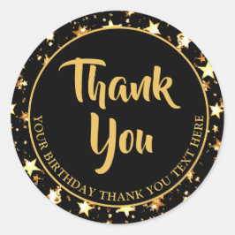 Adesivo Redondo Pincel de Agradecimento de Aniversário Estrelas Pr