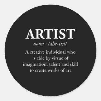 Adesivo Redondo Pincel de pincel de definição de nome