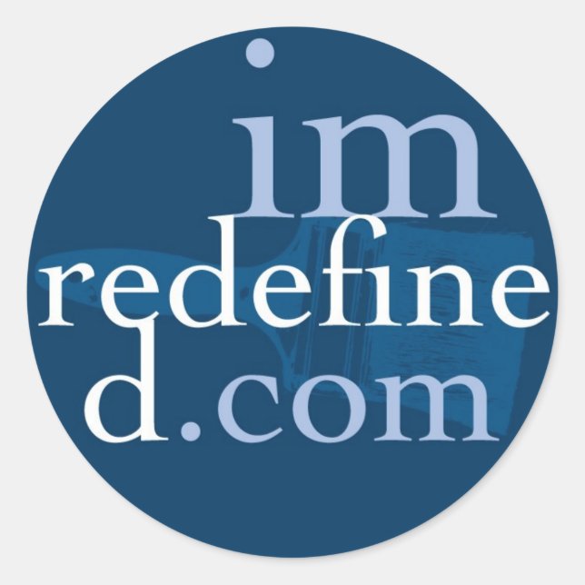 Adesivo Redondo Pincel de URL, Pequeno (Frente)