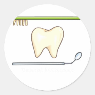 Adesivo Redondo Pincel do espelho dentário