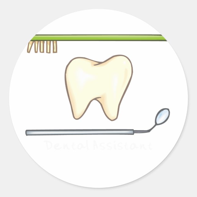 Adesivo Redondo Pincel do espelho dentário (Frente)