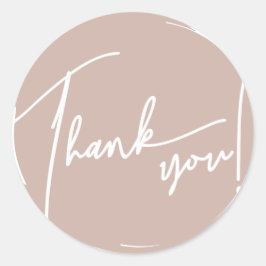 Adesivo Redondo Pincel Grunge Círculo Caligrafia Obrigado