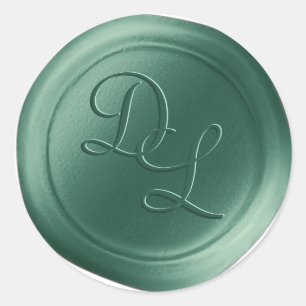 Adesivo Redondo Pine Green 2 - Letra Monogramx Seal