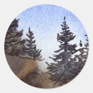 Adesivo Redondo Pine Tree Sticker