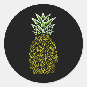 Adesivo Redondo Pineapple Aloha Beaches Hawaii Beach Voleibol -