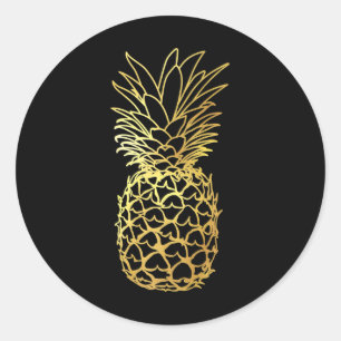 Adesivo Redondo Pineapple Aloha Beaches T Shirt Havaí Vi