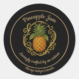 Adesivo Redondo Pineapple Glow – Artisan Jam Label