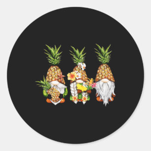 Adesivo Redondo Pineapple Gnomos Beaches Summer Aloha Hawaii Hawai