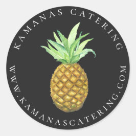 Adesivo Redondo Pineapple Island Personalizado para Catering Stick