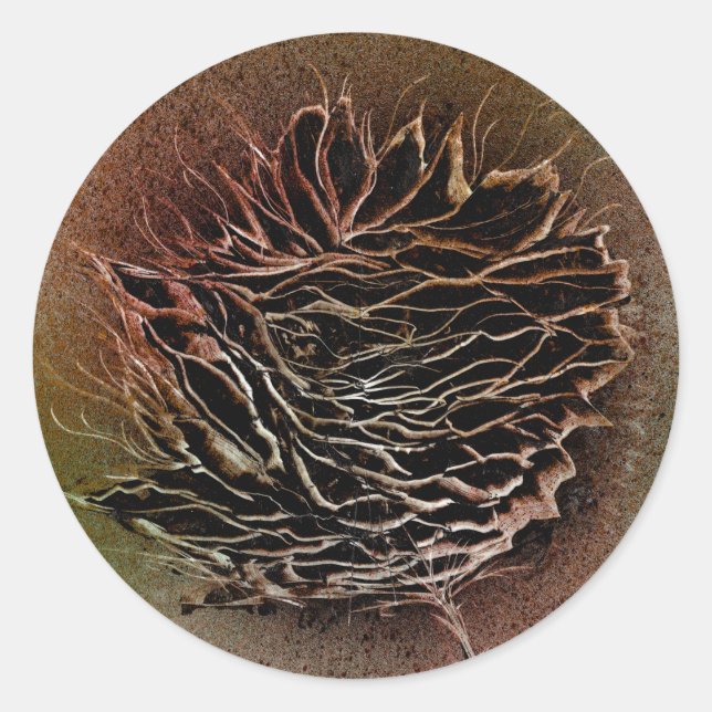 Adesivo Redondo Pinecone Picar em Castanho (Frente)