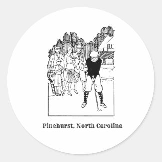 Adesivo Redondo Pinehurst North Carolina Vintage Golf Sticker