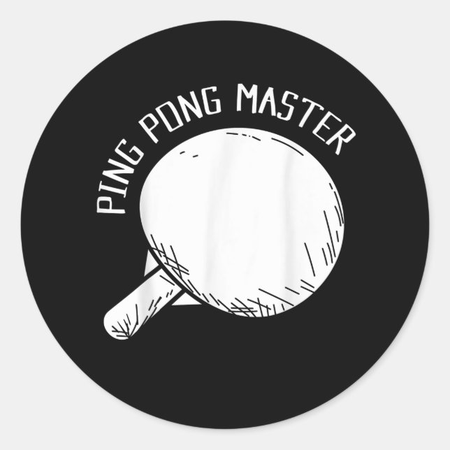 Adesivo Redondo Ping Pong Master Funny Say Tênis (Frente)