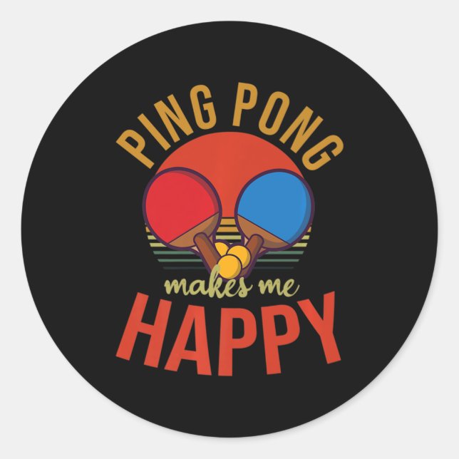 Adesivo Redondo Ping Pong me faz feliz Mesa Design (Frente)