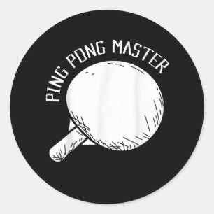 Adesivo Redondo Ping Pong - Mestre Engraçado Tênis de Mesa