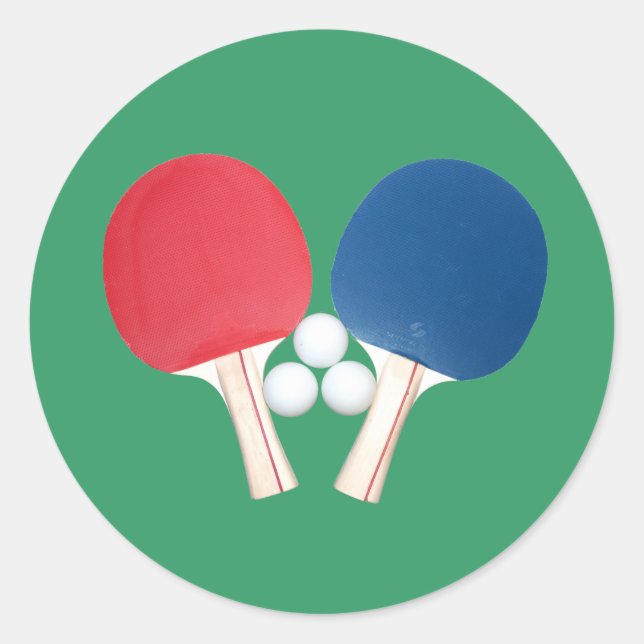 Adesivo Redondo Ping Pong Paddles e Balls (Frente)