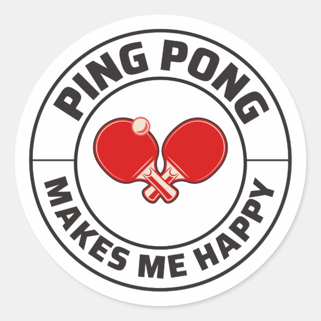Adesivo Redondo Ping Pong Player - Tênis de Mesa (Frente)