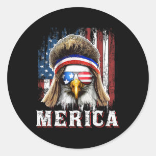 Adesivo Redondo Pingente Águia Merica 4 De Julho Bandeira American