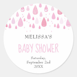 Adesivo Redondo Pingentes cor-de-rosa bebê chá de bebê