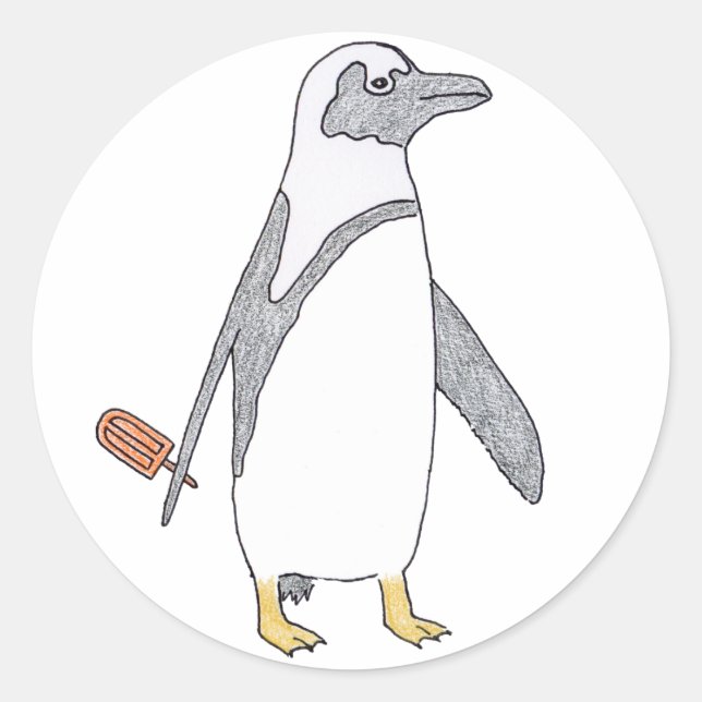 Adesivo Redondo pinguim (Frente)