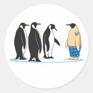 Adesivo Redondo Pinguim