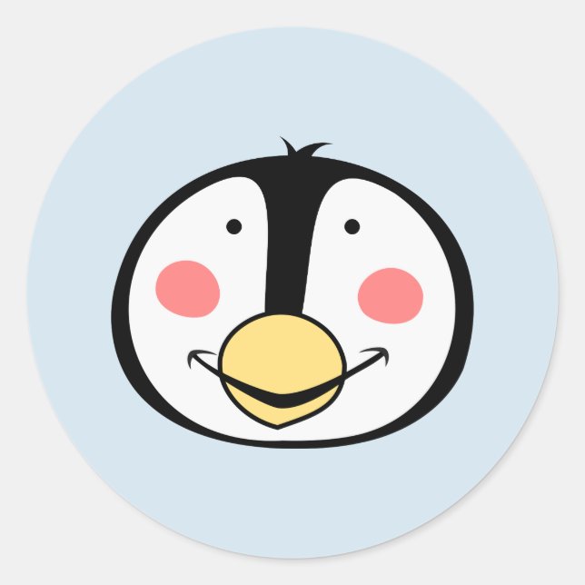 Adesivo Redondo Pinguim (Frente)