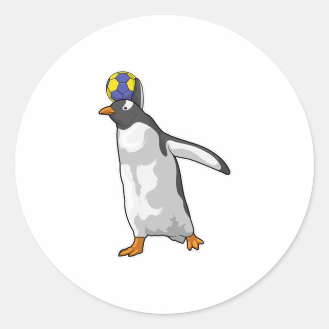 Adesivo Redondo Pinguim-Andebol (Frente)