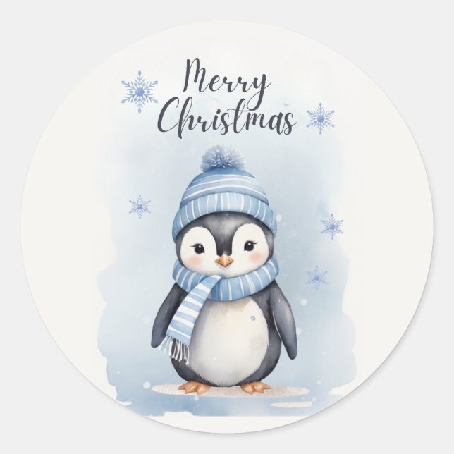 Adesivo Redondo "Pinguim Bonito" (Frente)