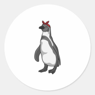 Adesivo Redondo Pinguim com Bandana