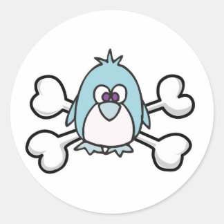 Adesivo Redondo pinguim Crânio e Crossbones