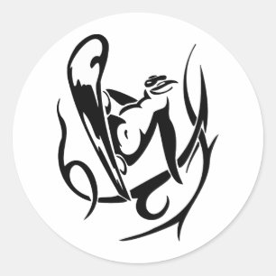 ADESIVO REDONDO PINGUIM DA SNOWBOARDING