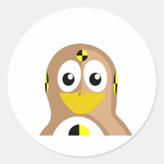 Adesivo Redondo Pinguim de Teste de Acidente