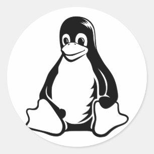 Adesivo Redondo Pinguim de Tux - (Linux, Open Source, Copyleft,