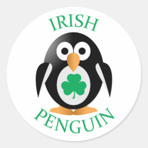Adesivo Redondo Pinguim irlandês