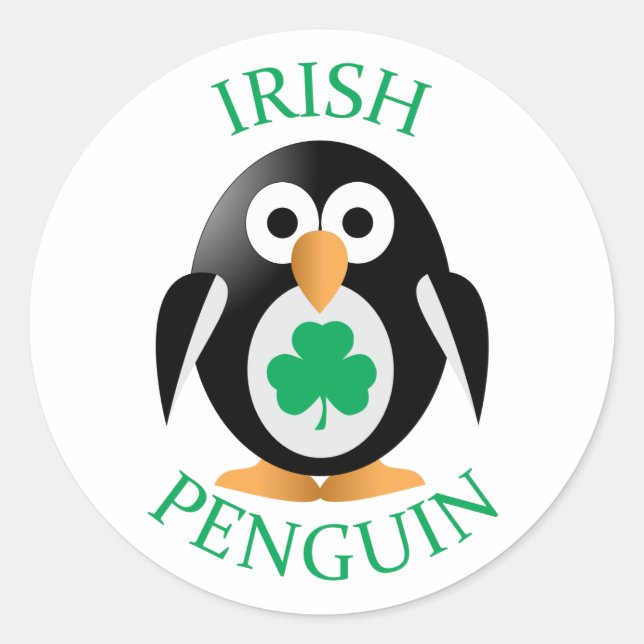 Adesivo Redondo Pinguim irlandês (Frente)