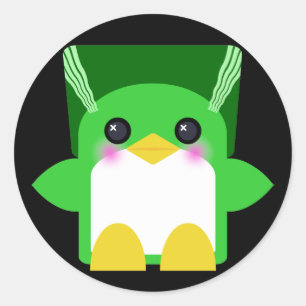 Adesivo Redondo Pinguim Kawaii Noiva De Frankenstein