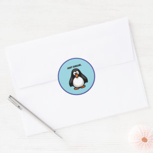 Adesivo Redondo Pinguim legal do desenho animado - Apenas Enroland