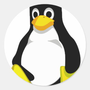 Adesivo Redondo Pinguim Linux Tux