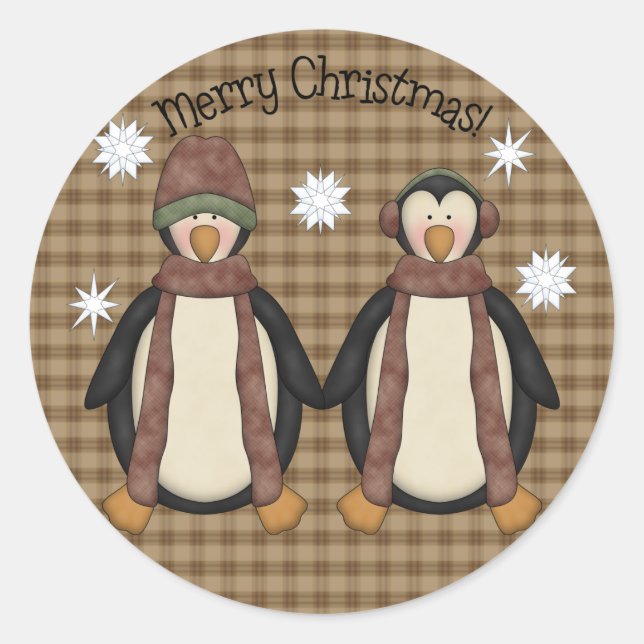 Adesivo Redondo Pinguim Pals Sticker (Frente)