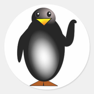 Adesivo Redondo Pinguim penguin