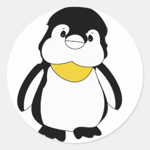 Adesivo Redondo Pinguim pequeno bonito